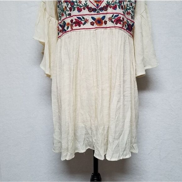Umgee Boho Bliss Cream Floral Embroidered Dress - Picture 9 of 15